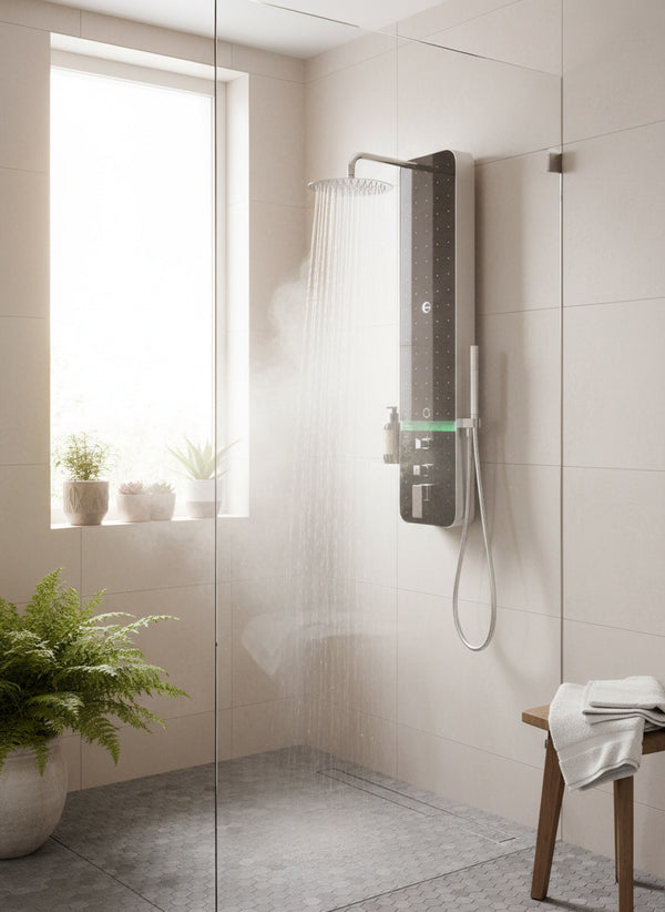 Colonne de douche avec système de récupération d'eau froide
