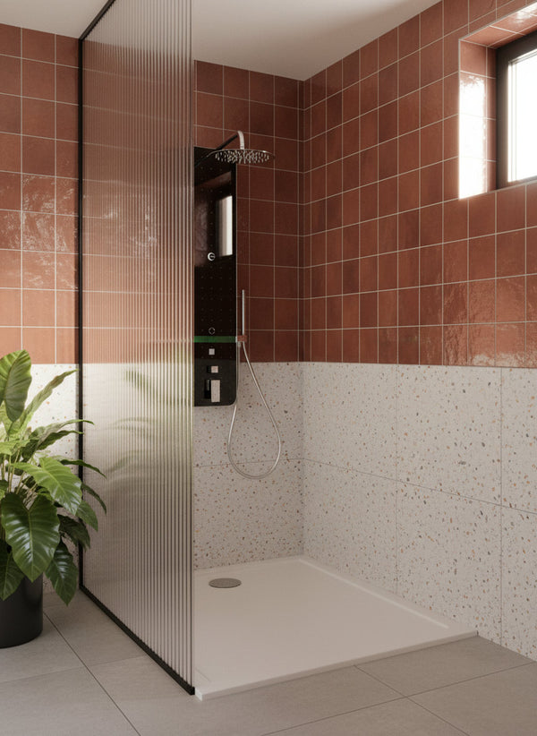 Colonne de douche avec système de récupération d'eau froide